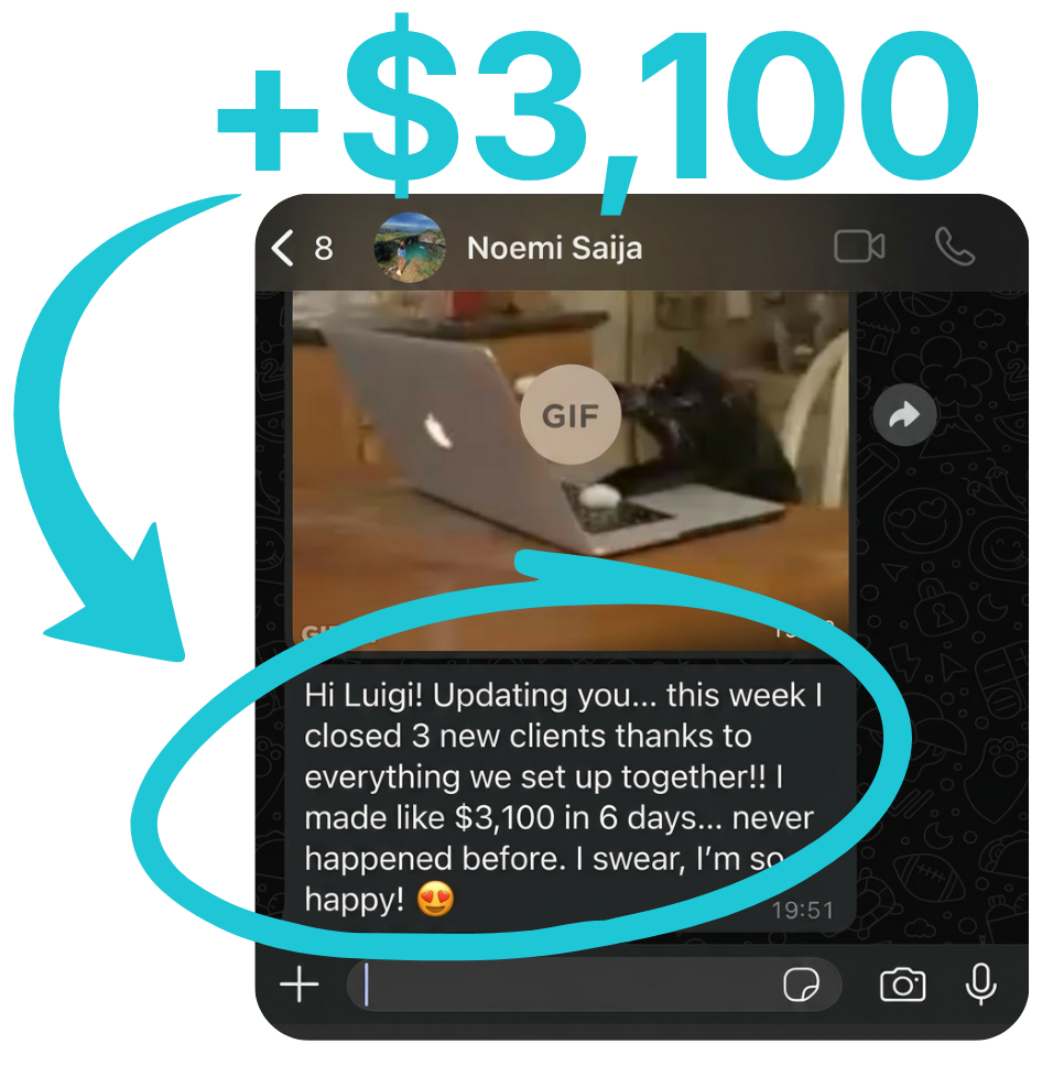 Student made $3,100 in 6 days with 3 new clients