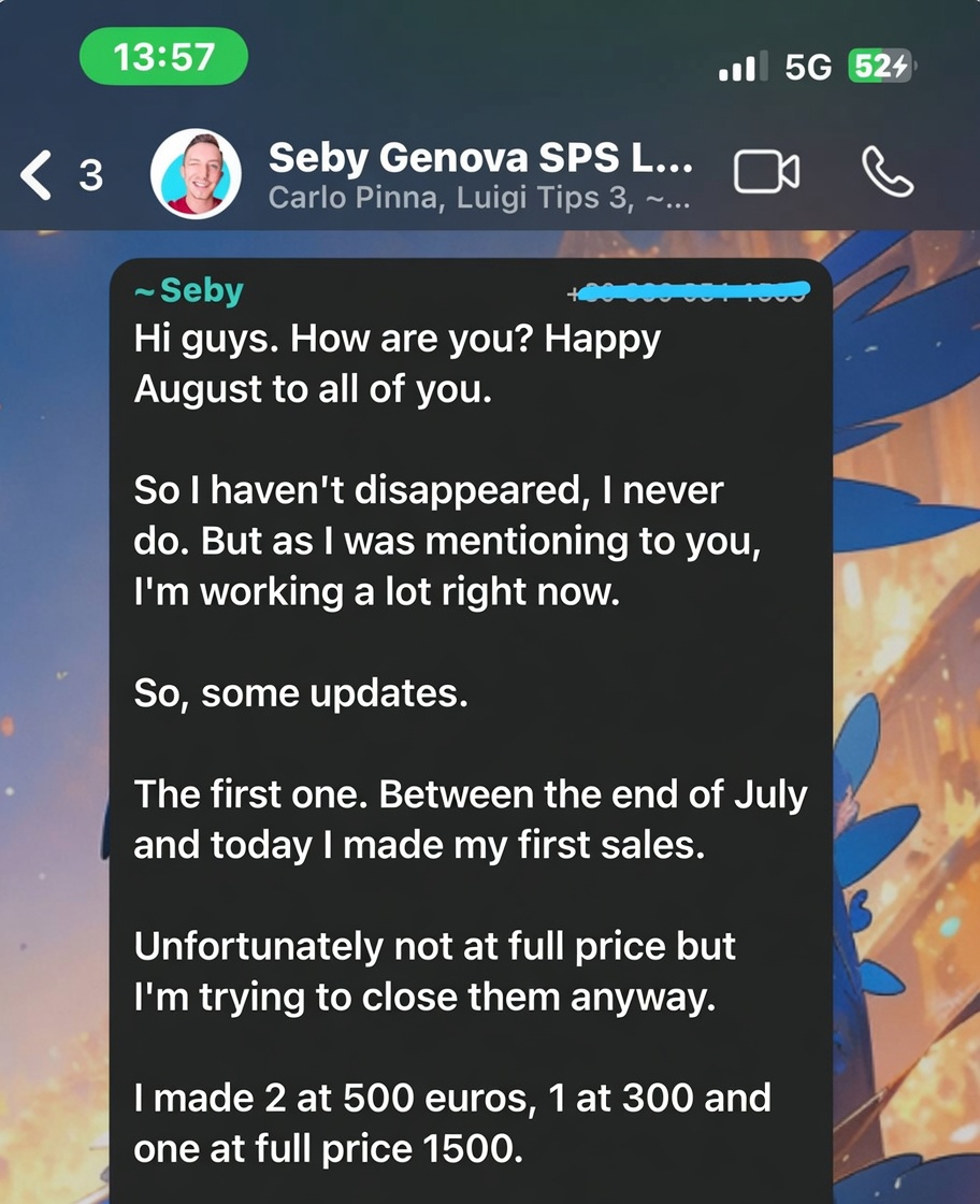 Student closed first sales including one at full price 1500
