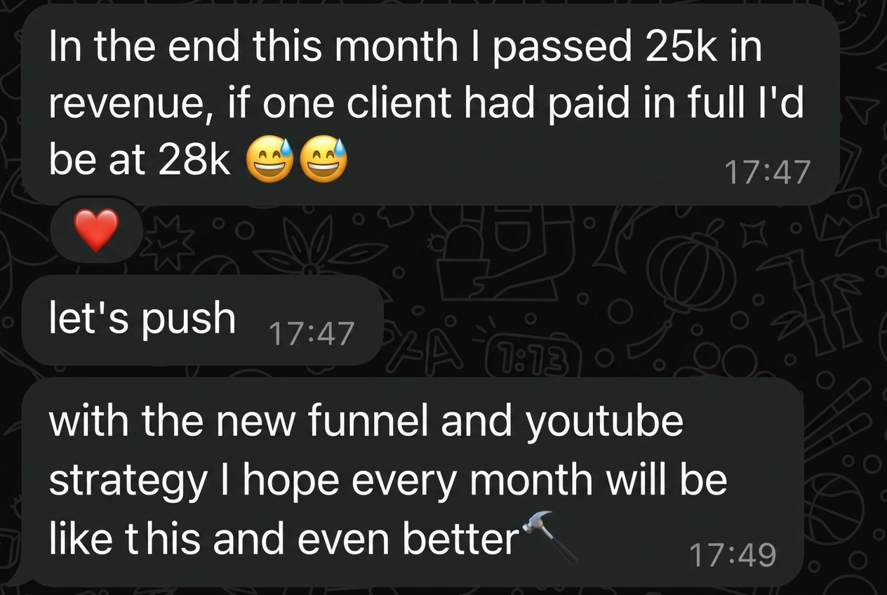 Student passed 25k in monthly revenue